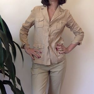 Theory Linen Safari Blouse/Jacket in Camel